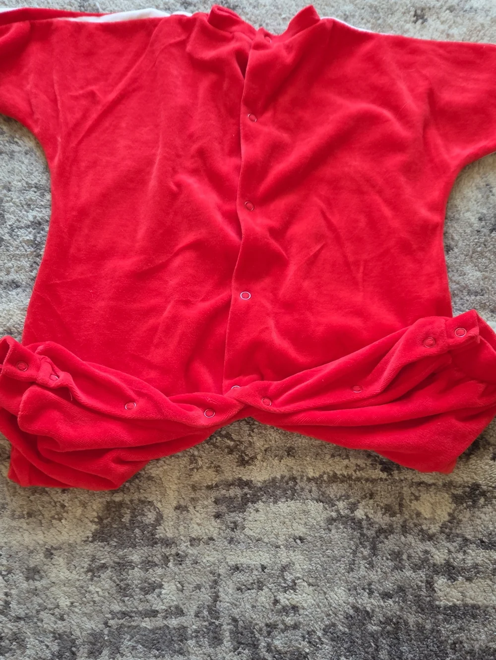 Vintage Little Me Christmas Velour One Piece Romper Toddler Size 12 Months